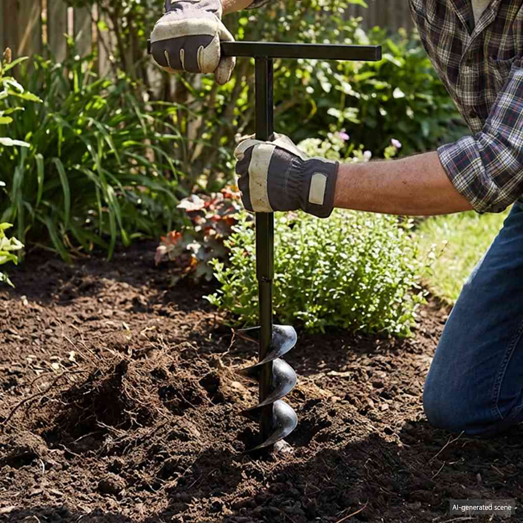 Ground Drill with Handle 80 mm with Extension Tube 13 m Steel