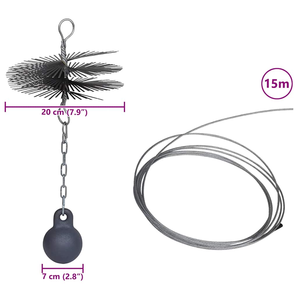 Round Chimney Cleaning Brush Dia. 20 cm