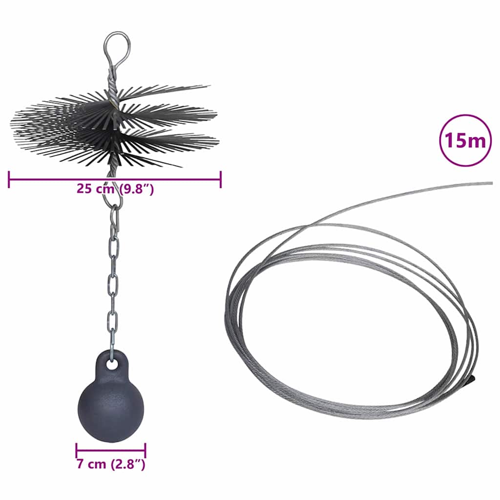 Round Chimney Cleaning Brush Dia. 25 cm