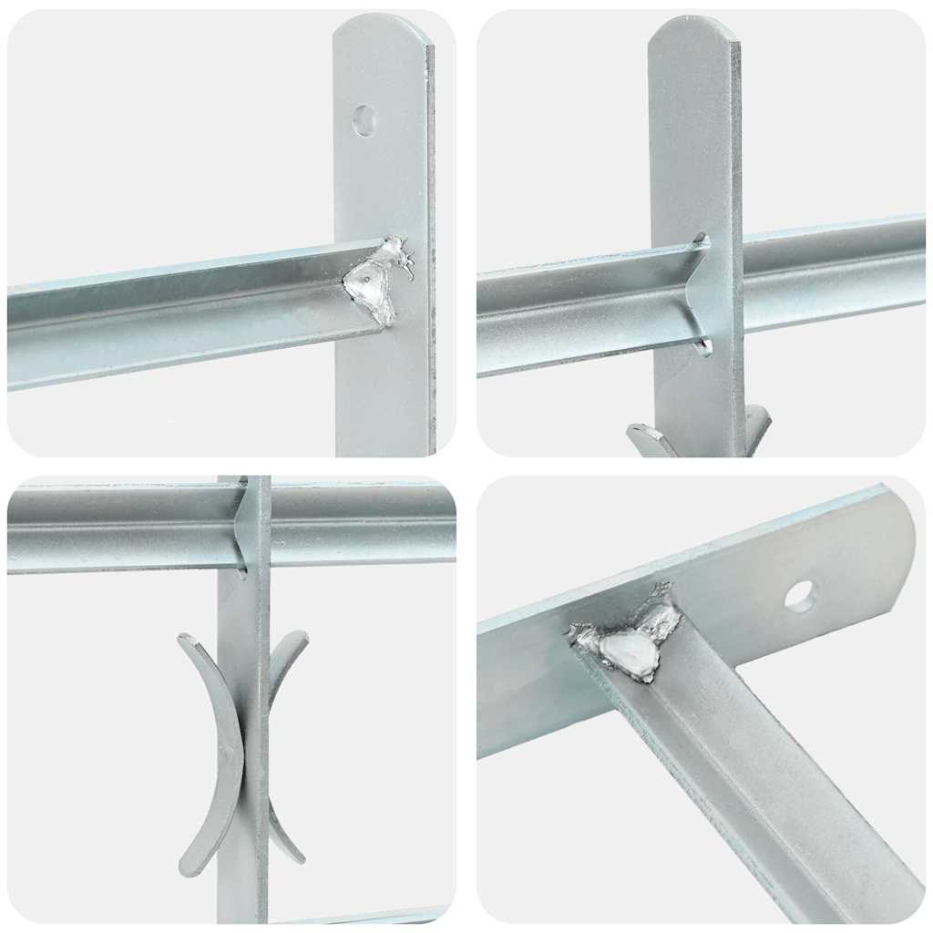 Adjustable Security Grille for Windows with 2 Crossbars 500-650 mm