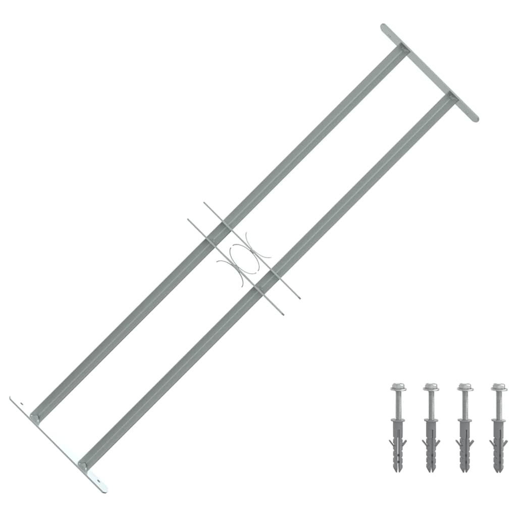 Adjustable Security Grille for Windows with 2 Crossbars 700-1050 mm
