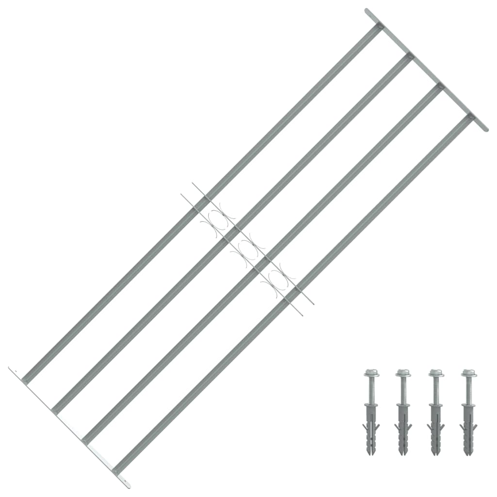 Adjustable Security Grille for Windows with 4 Crossbars 1000-1500 mm