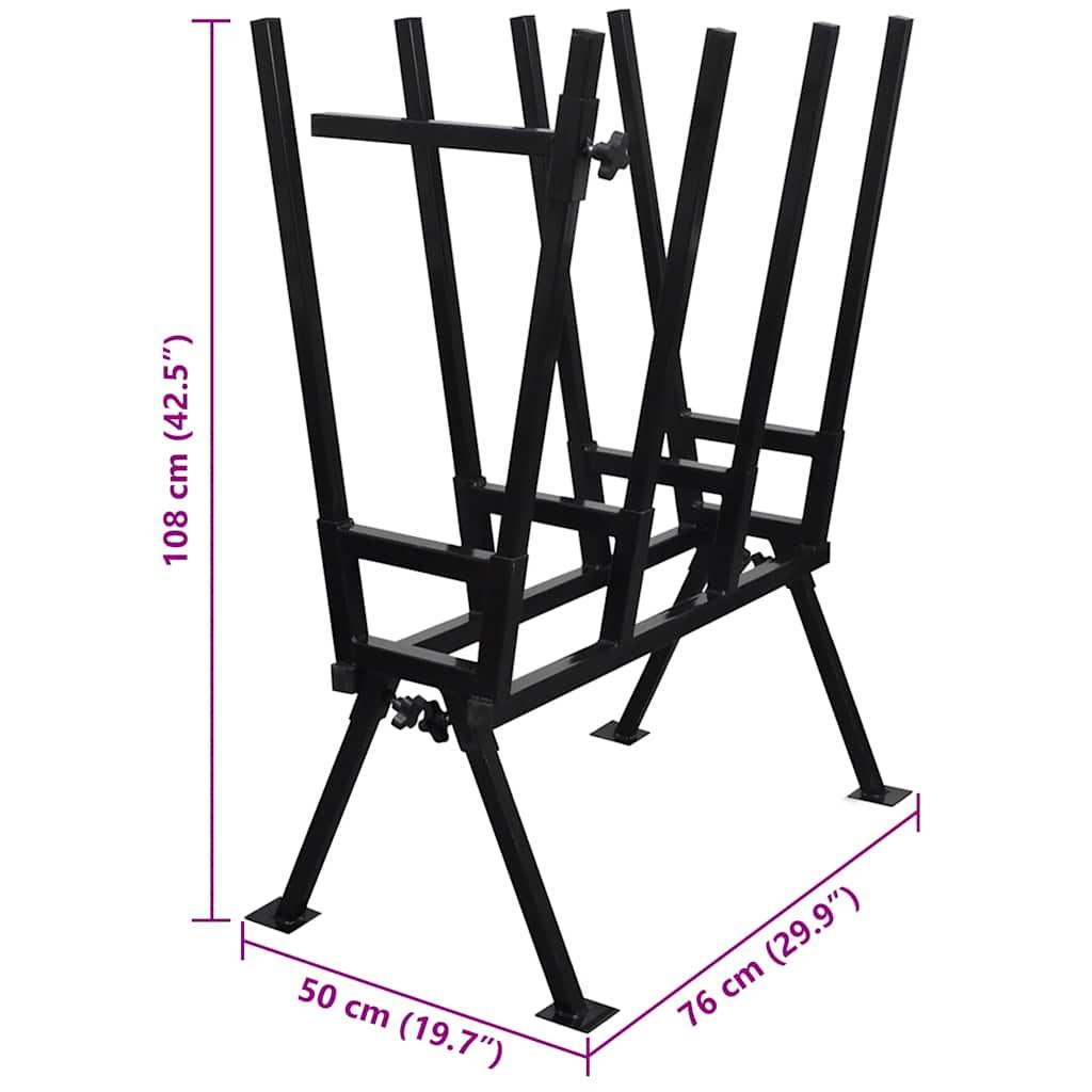 Black Powder-Coated Saw Horse for Woodworking