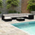 8 Piece Garden Lounge Set with Cushions Poly Rattan Black