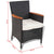5 Piece Outdoor Dining Set with Cushions Poly Rattan Black