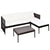 3 Piece Garden Lounge Set with Cushions Poly Rattan Brown