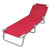 Folding Sun Lounger Powder-coated Steel Red