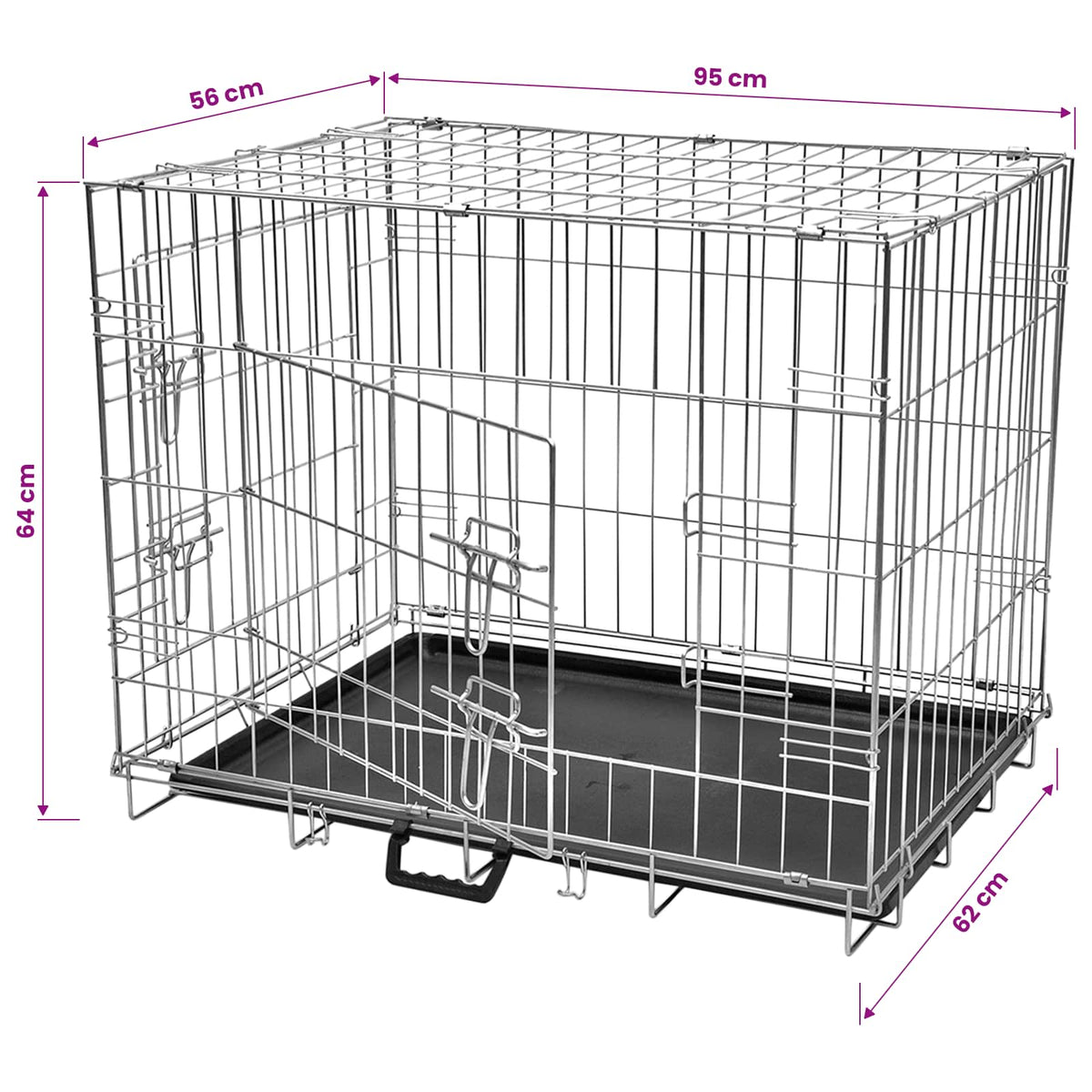 Foldable Metal Dog Bench L