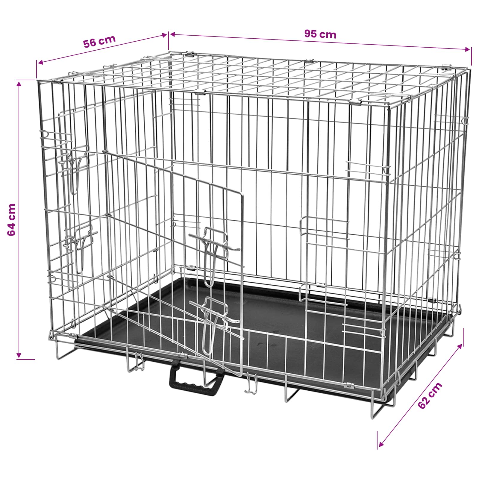 Foldable Metal Dog Bench L
