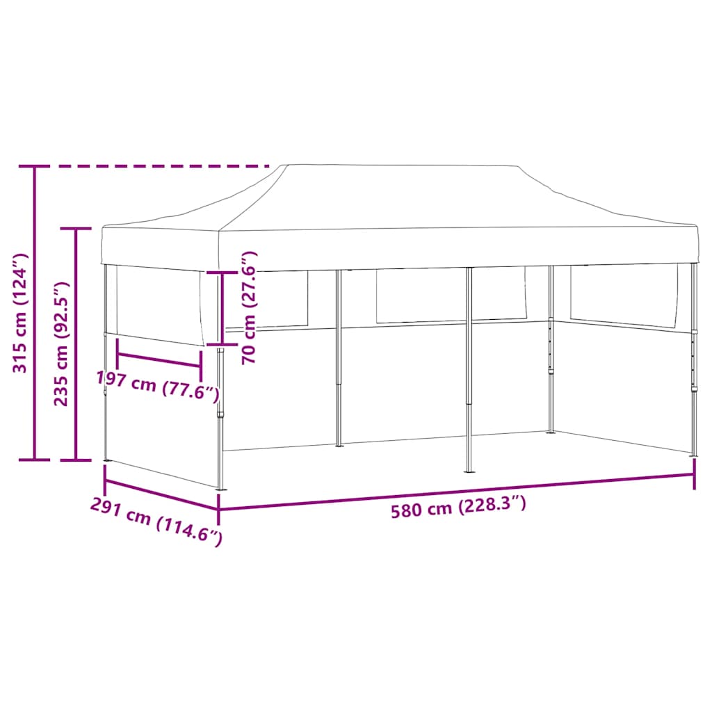 Cream Foldable Pop-up Party Tent 3 x 6 m