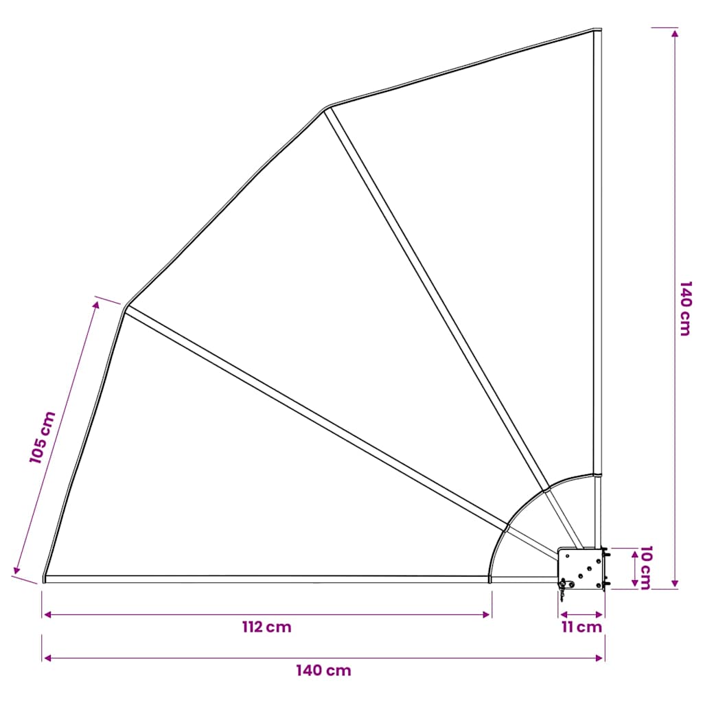 Collapsible Balcony Side Awning Grey 140x140 cm