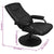 TV Armchair with Footstool Black Faux Leather