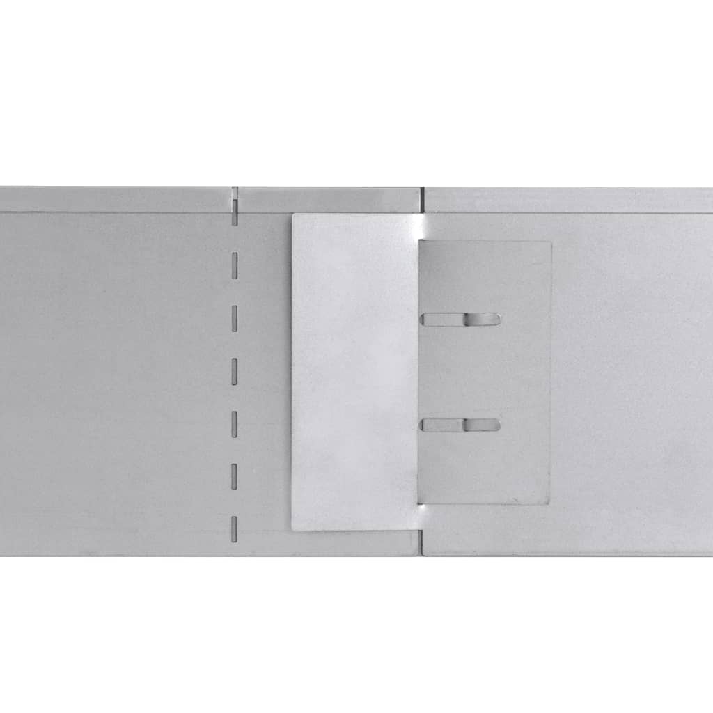 Set of 5 Flexible Lawn Fence Galvanised Steel 100 x 14 cm