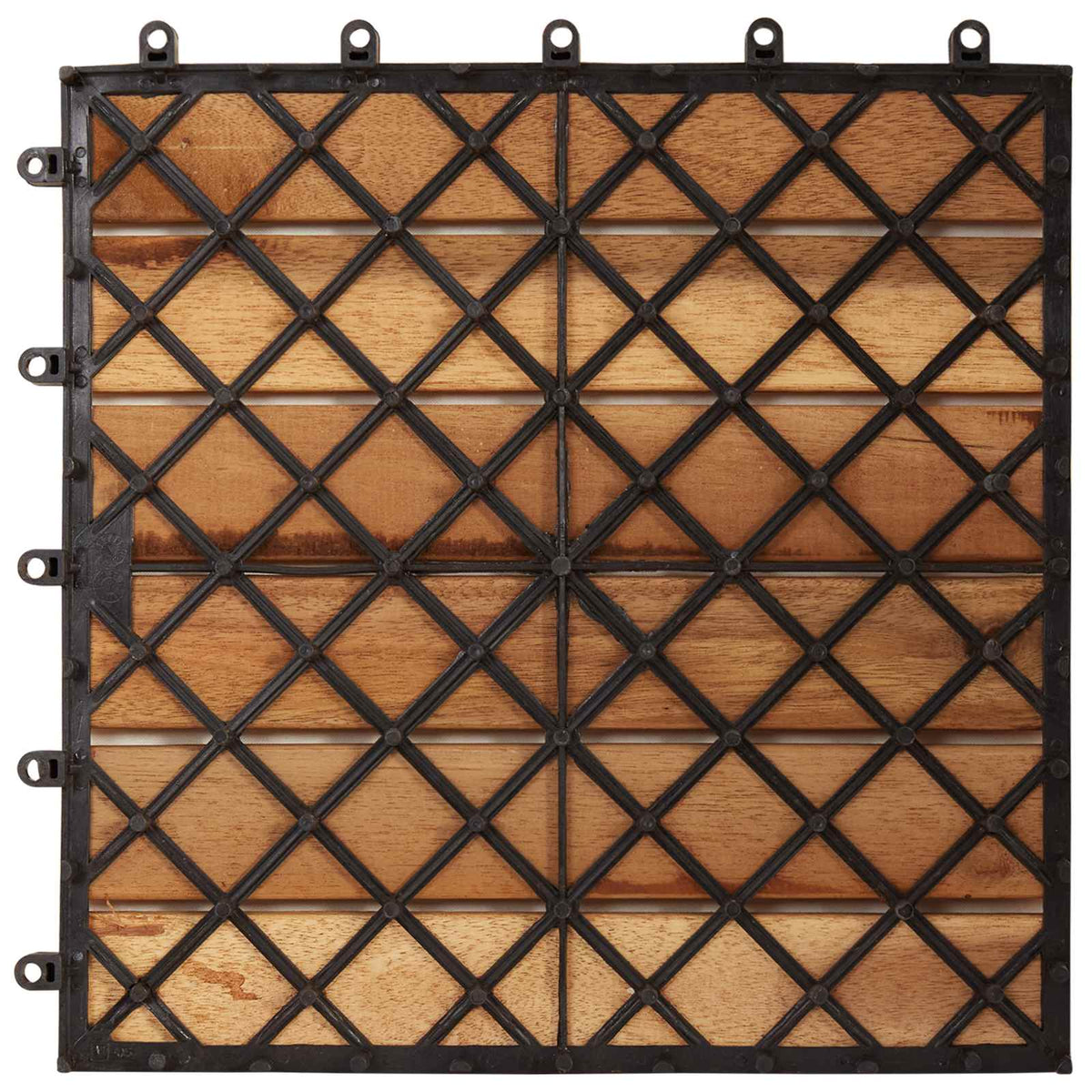 Decking Tile 10 pcs Brown 30 x 30 cm Acacia Hardwood