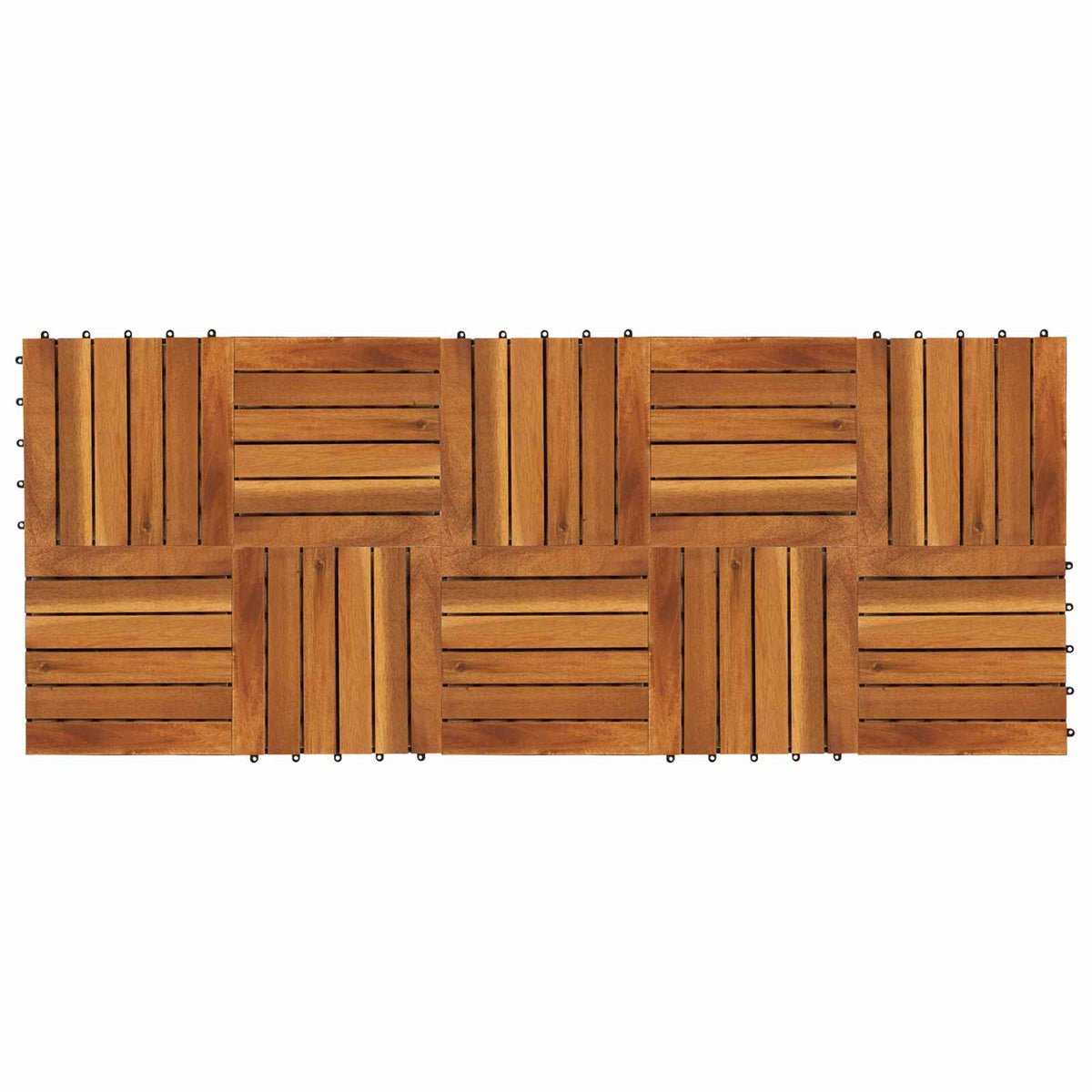 Decking Tile 10 pcs Brown 30 x 30 cm Acacia Hardwood