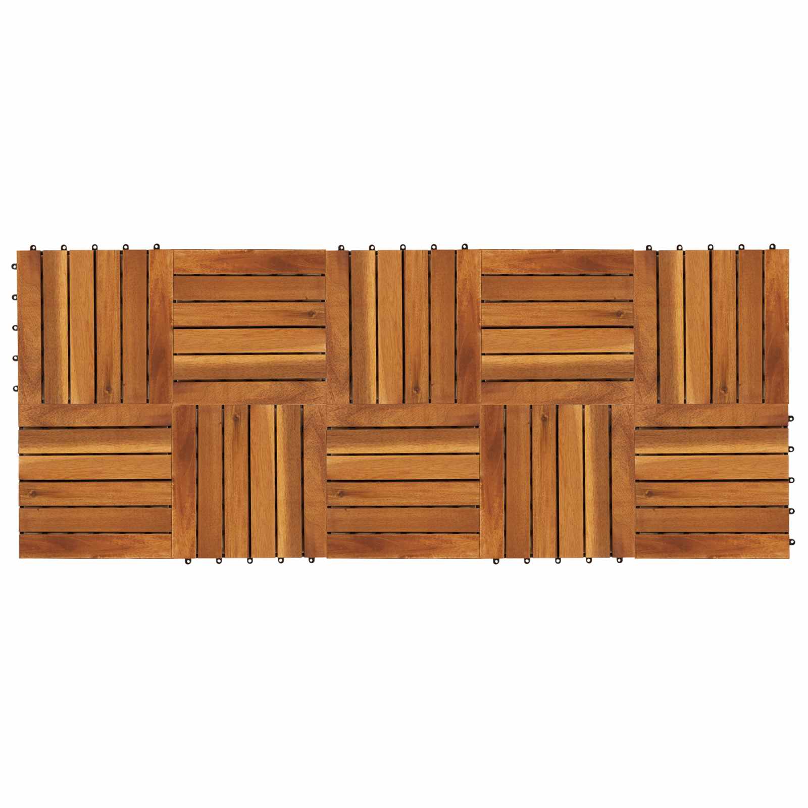 Decking Tile 10 pcs Brown 30 x 30 cm Acacia Hardwood