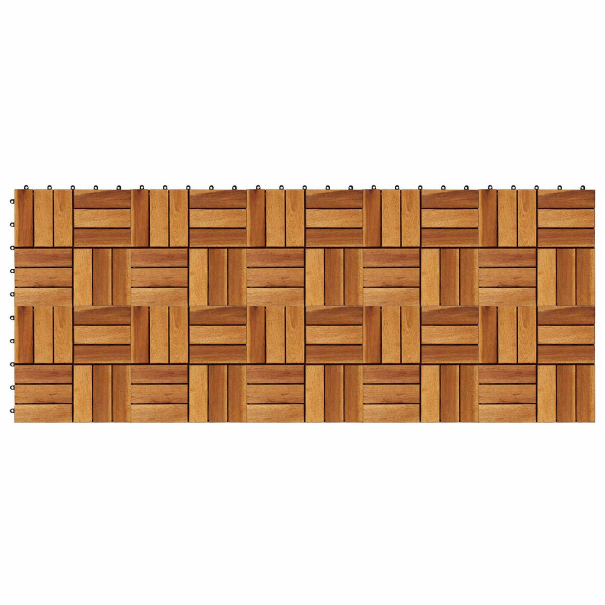Decking Tile 10 pcs Brown 30 x 30 cm Acacia Hardwood