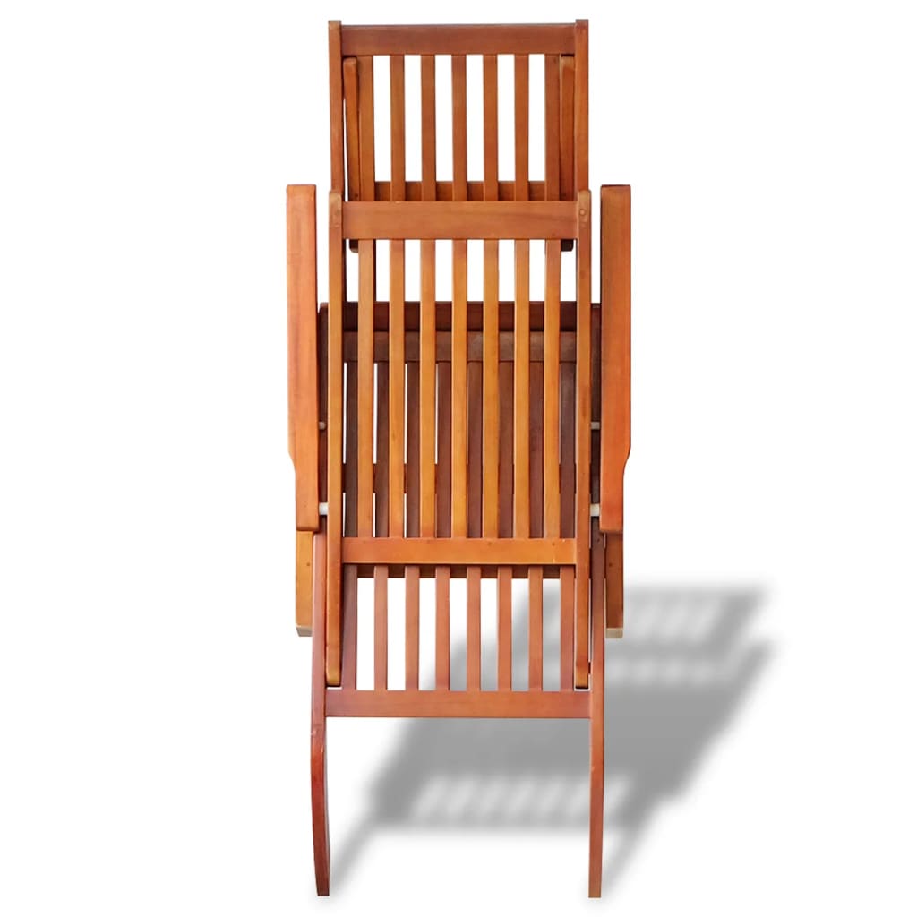 Outdoor Deck Chair with Footrest Solid Acacia Wood