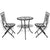 3 Piece Bistro Set Ceramic Tile Black and White