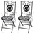 3 Piece Bistro Set Ceramic Tile Black and White