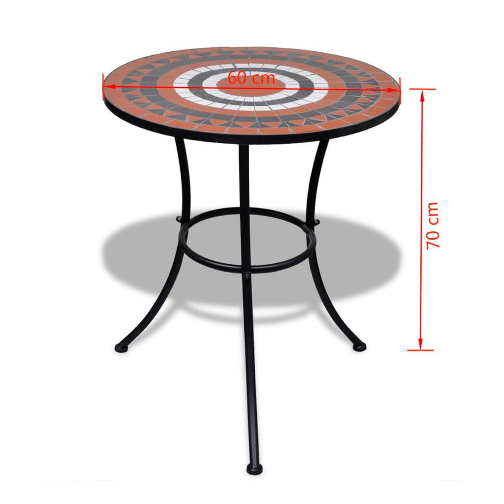 3 Piece Bistro Set Ceramic Tile Terracotta and White