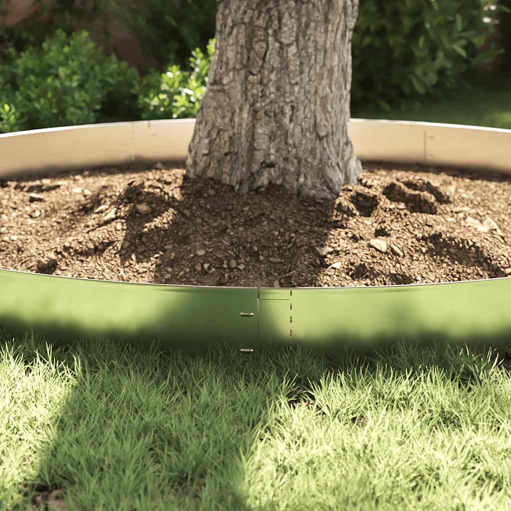 Set of 15 Flexible Lawn Fence Galvanised Steel 100 x 14 cm