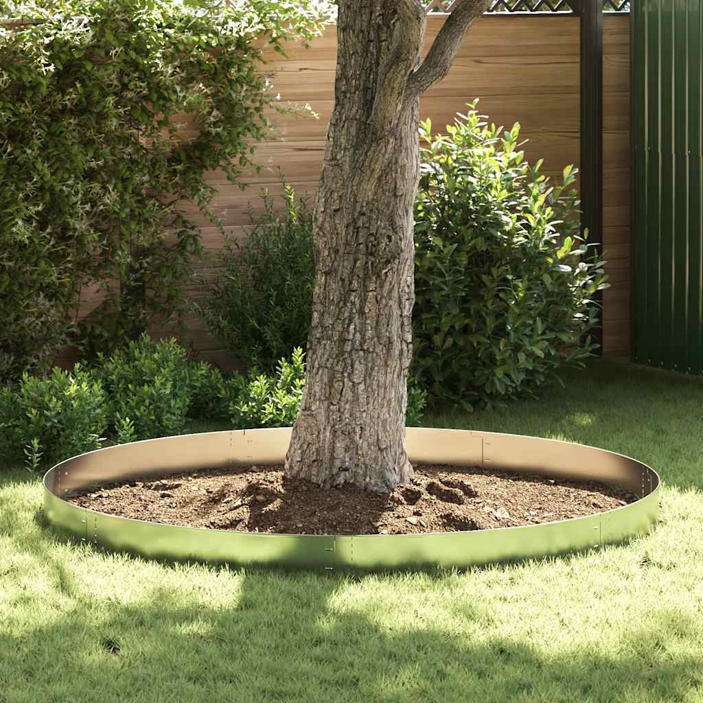 Set of 15 Flexible Lawn Fence Galvanised Steel 100 x 14 cm