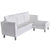 Sectional Sofa 3-Seater Artificial Leather White