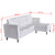 Sectional Sofa 3-Seater Artificial Leather White