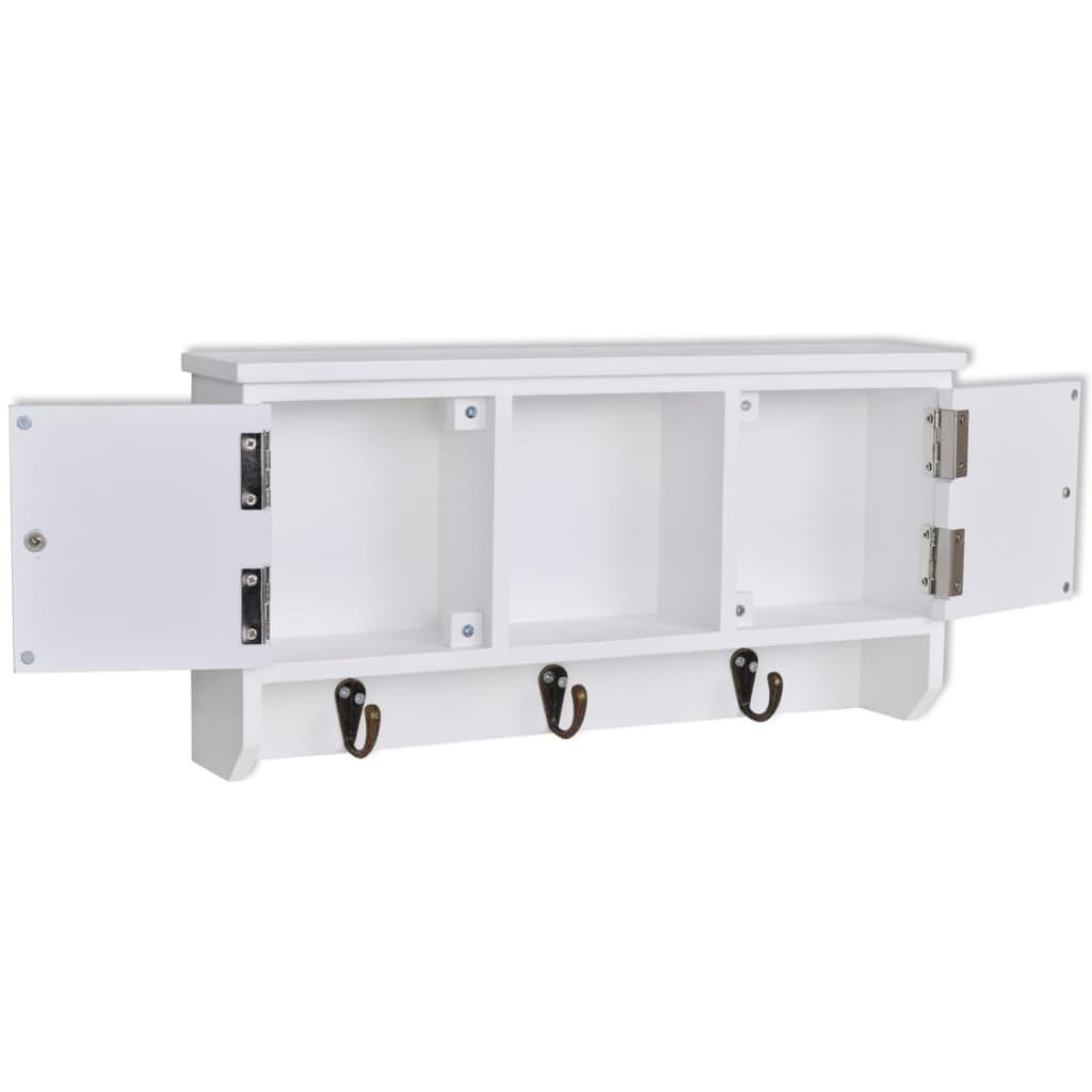 Wall Cabinet for Keys and Jewellery with Doors and Hooks