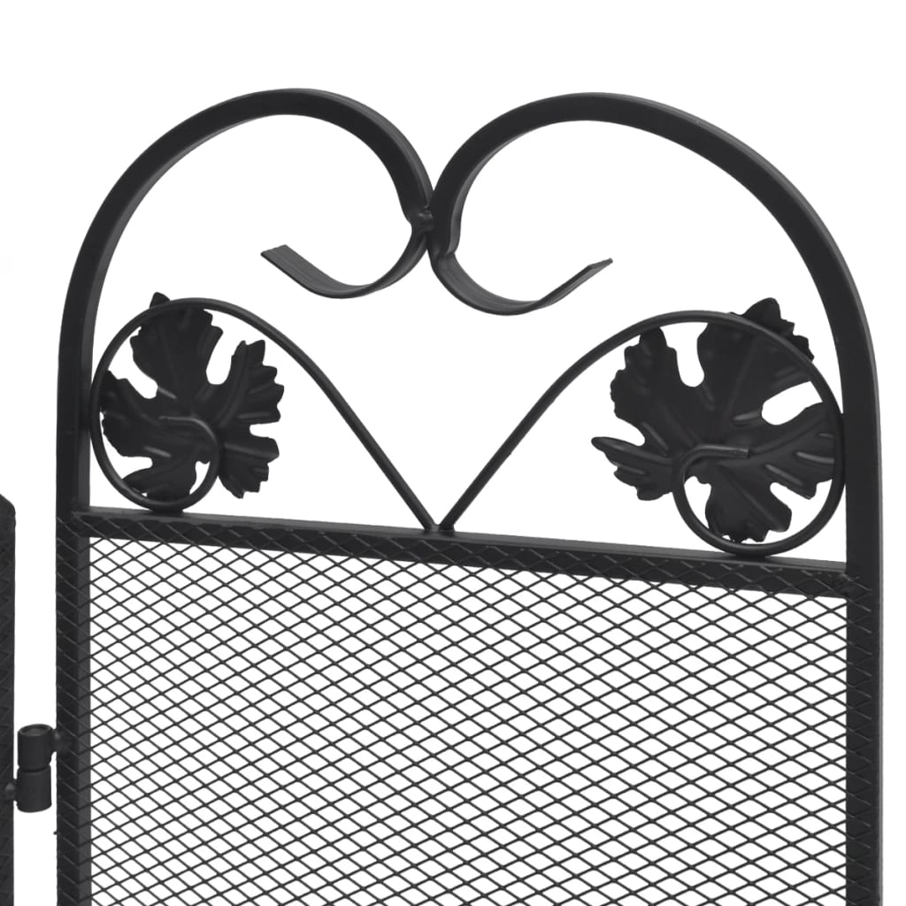 3-panel Fireplace Screen Iron Black