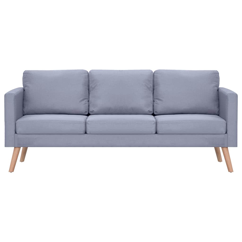 Sofa 3-Seater Fabric Light Grey