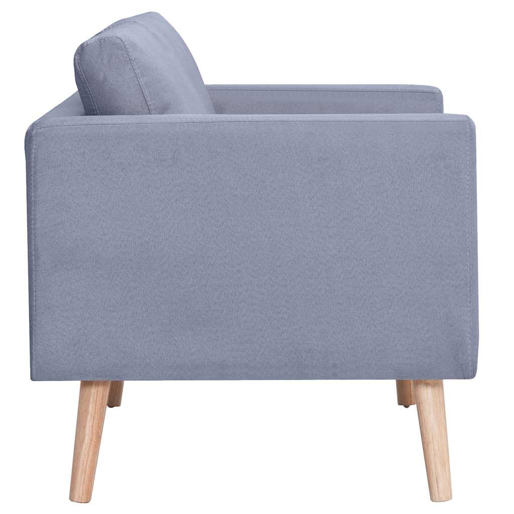 Sofa 3-Seater Fabric Light Grey