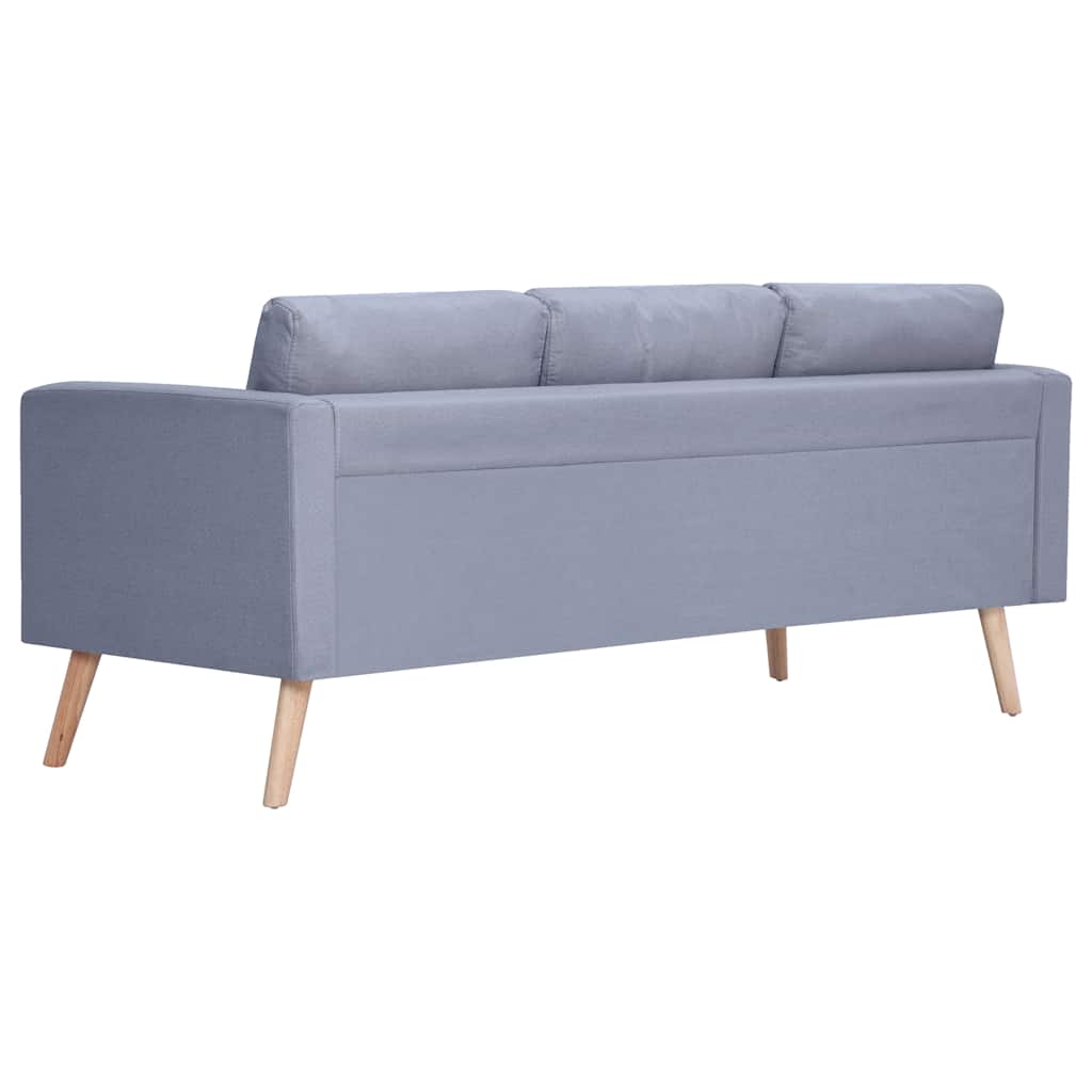Sofa 3-Seater Fabric Light Grey