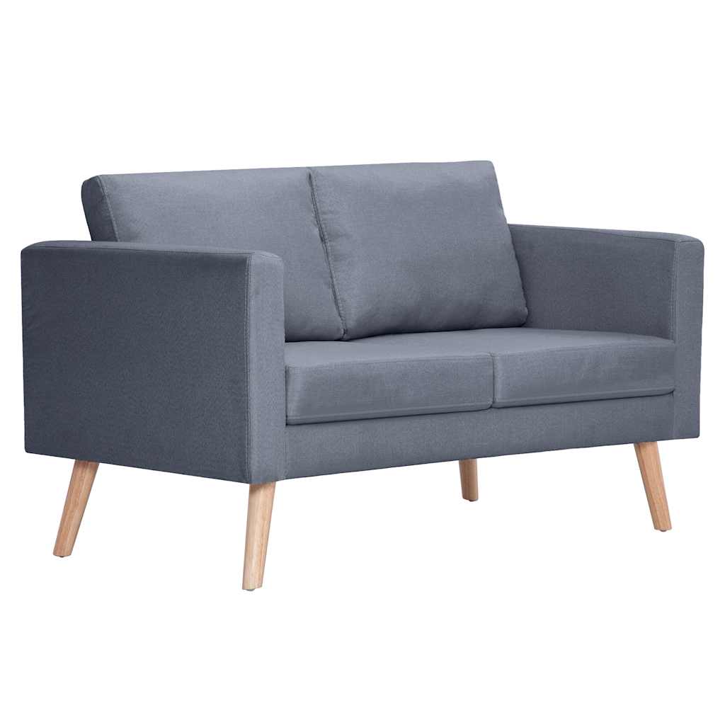 Sofa 2-Seater Fabric Dark Grey