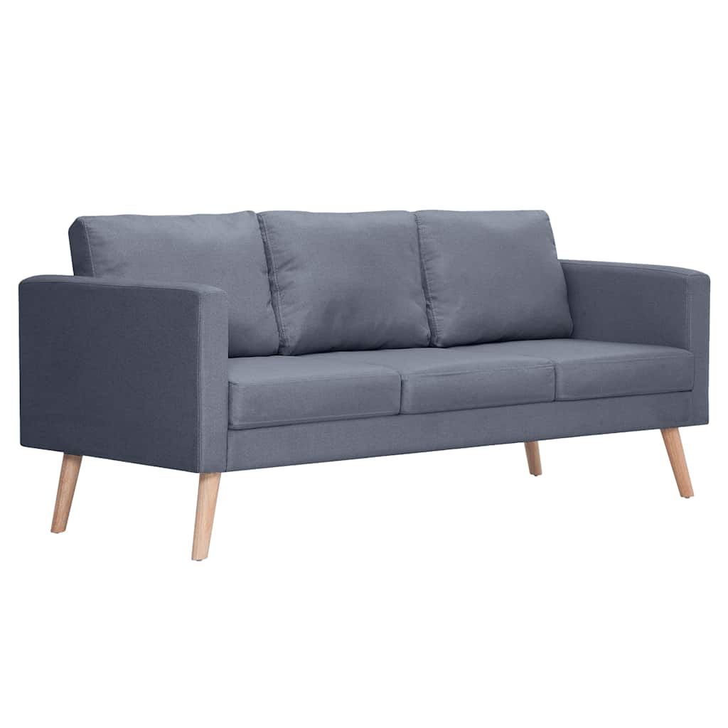 Sofa 3-Seater Fabric Dark Grey