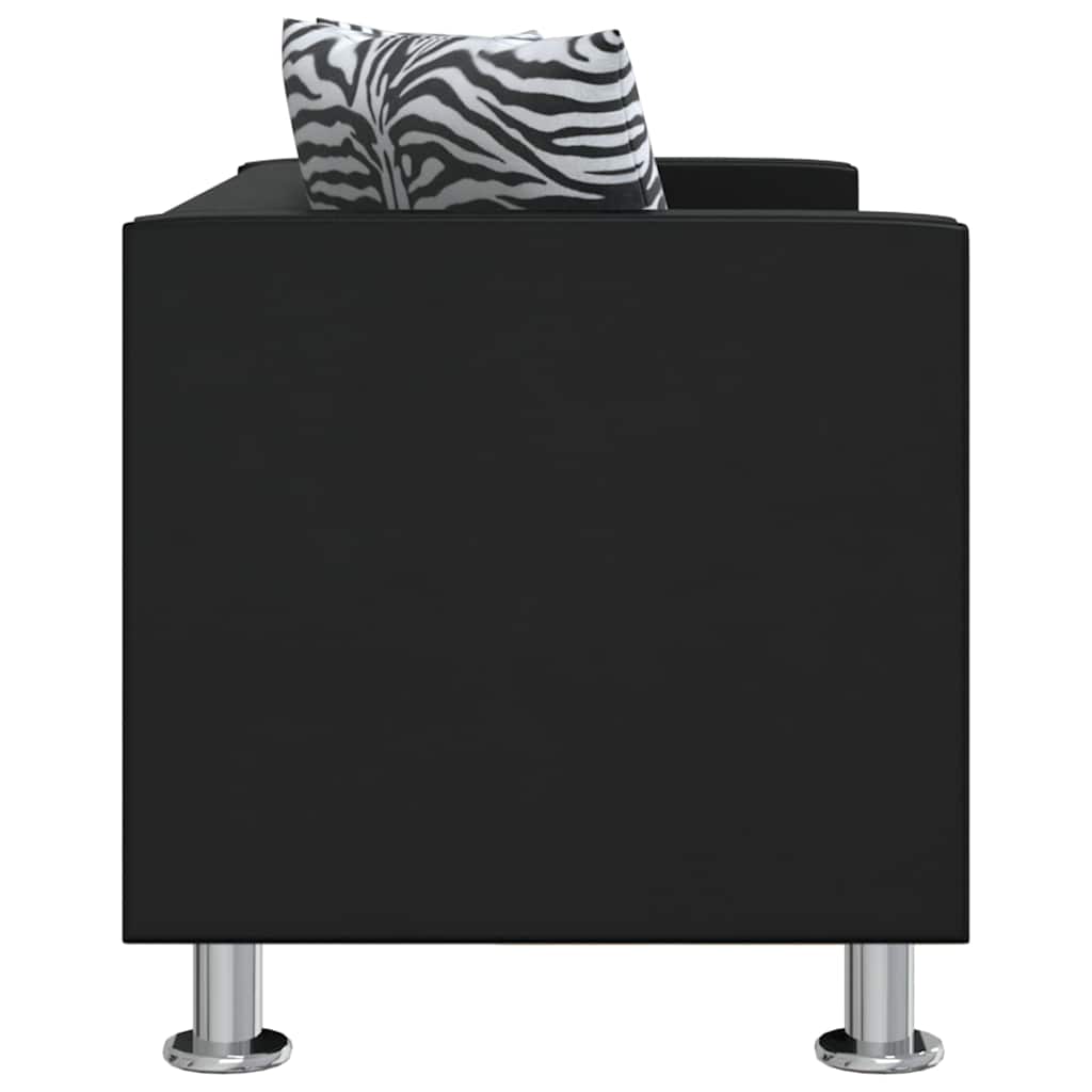 Sofa 2-Seater Artificial Leather Black