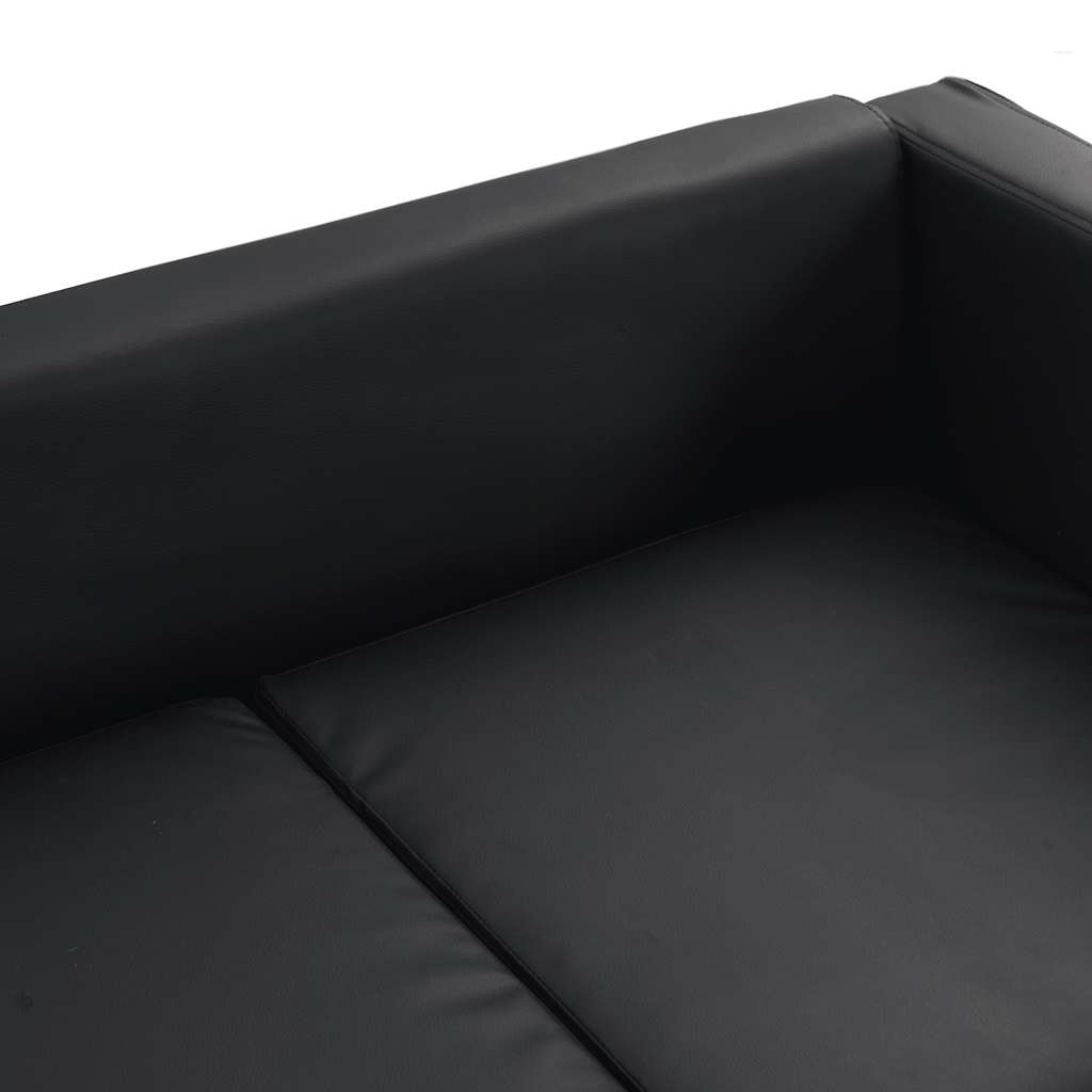 Sofa 2-Seater Artificial Leather Black