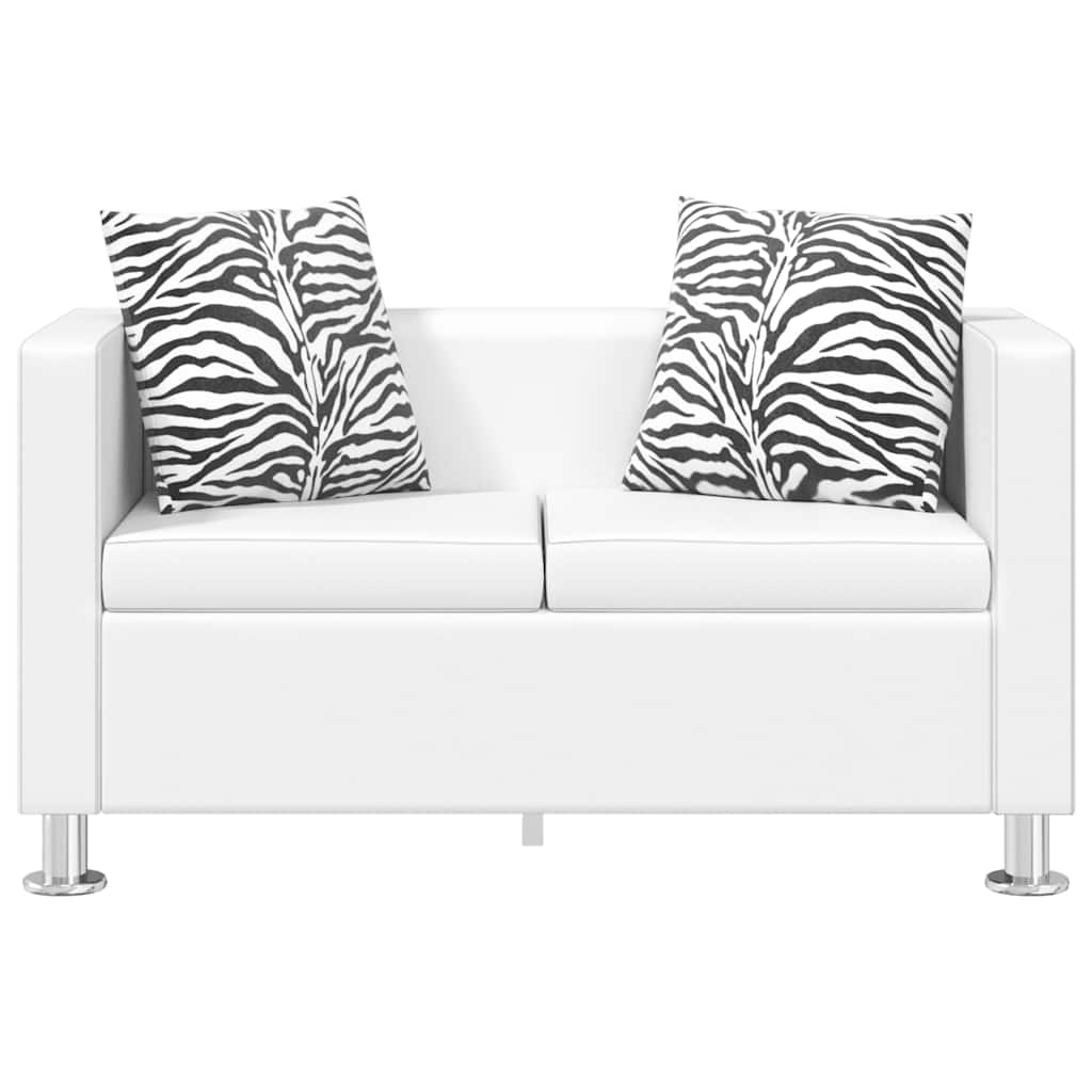 Sofa 2-Seater Artificial Leather White