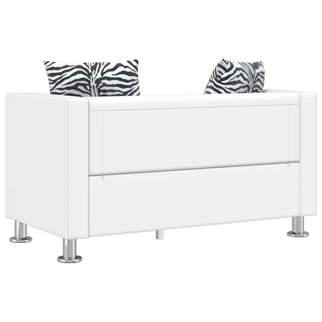 Sofa 2-Seater Artificial Leather White