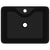 Ceramic Bathroom Sink Basin with Faucet Hole Black Square