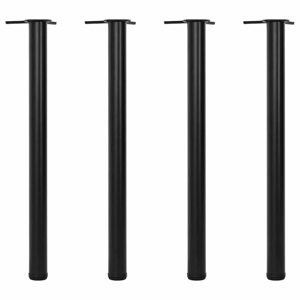 4 Height Adjustable Table Legs Black 870 mm