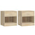 Nightstand 2 pcs with Drawer Oak Colour