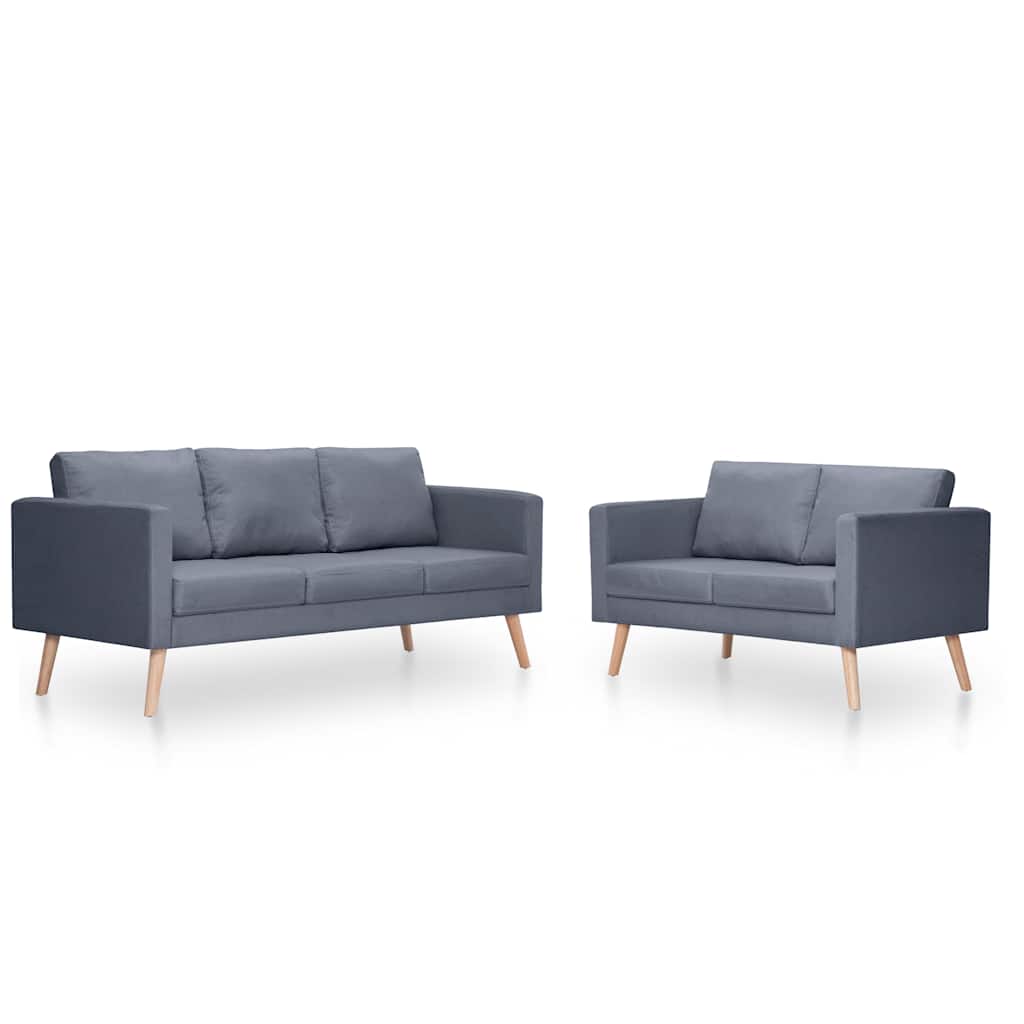 Sofa Set 2-Seater and 3-Seater Fabric Dark Grey