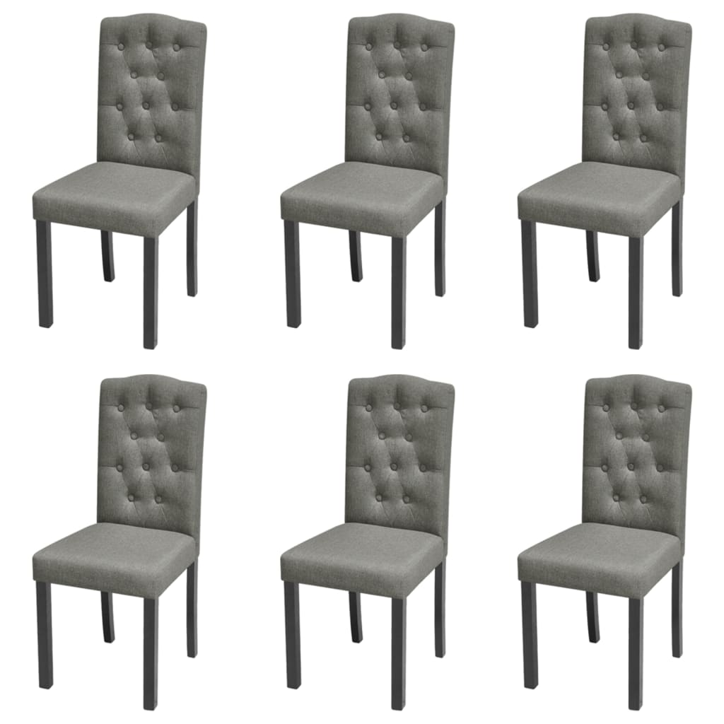 Dining Chairs 6 pcs Grey Fabric