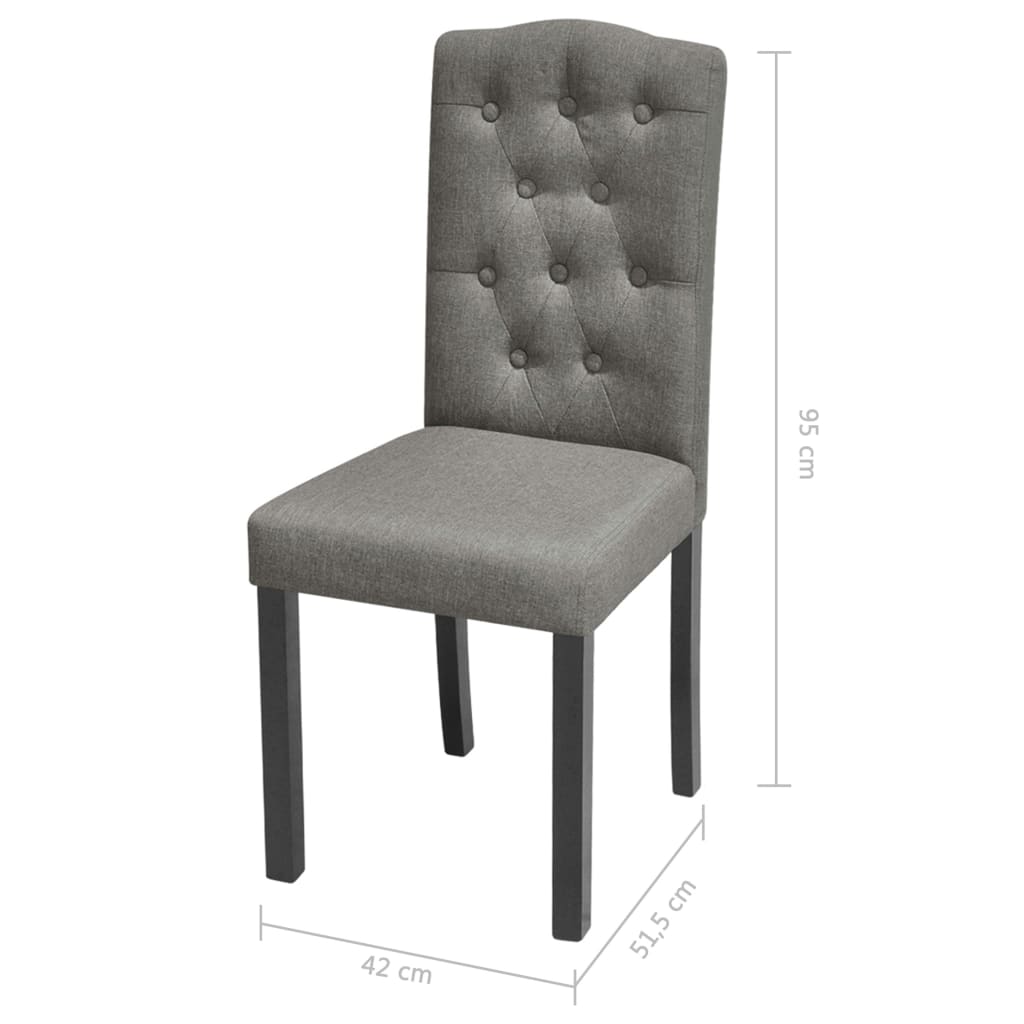 Dining Chairs 6 pcs Grey Fabric