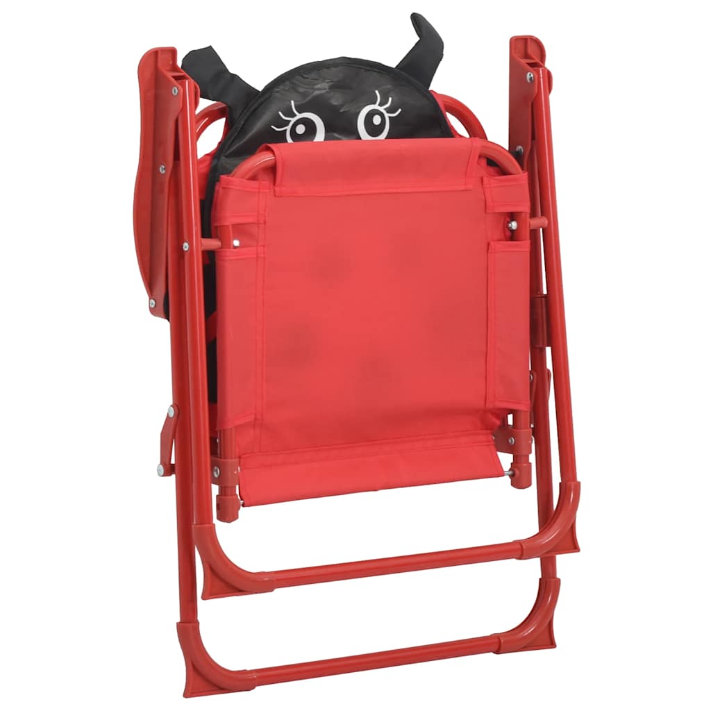 3 Piece Kids' Garden Bistro Set with Parasol Red