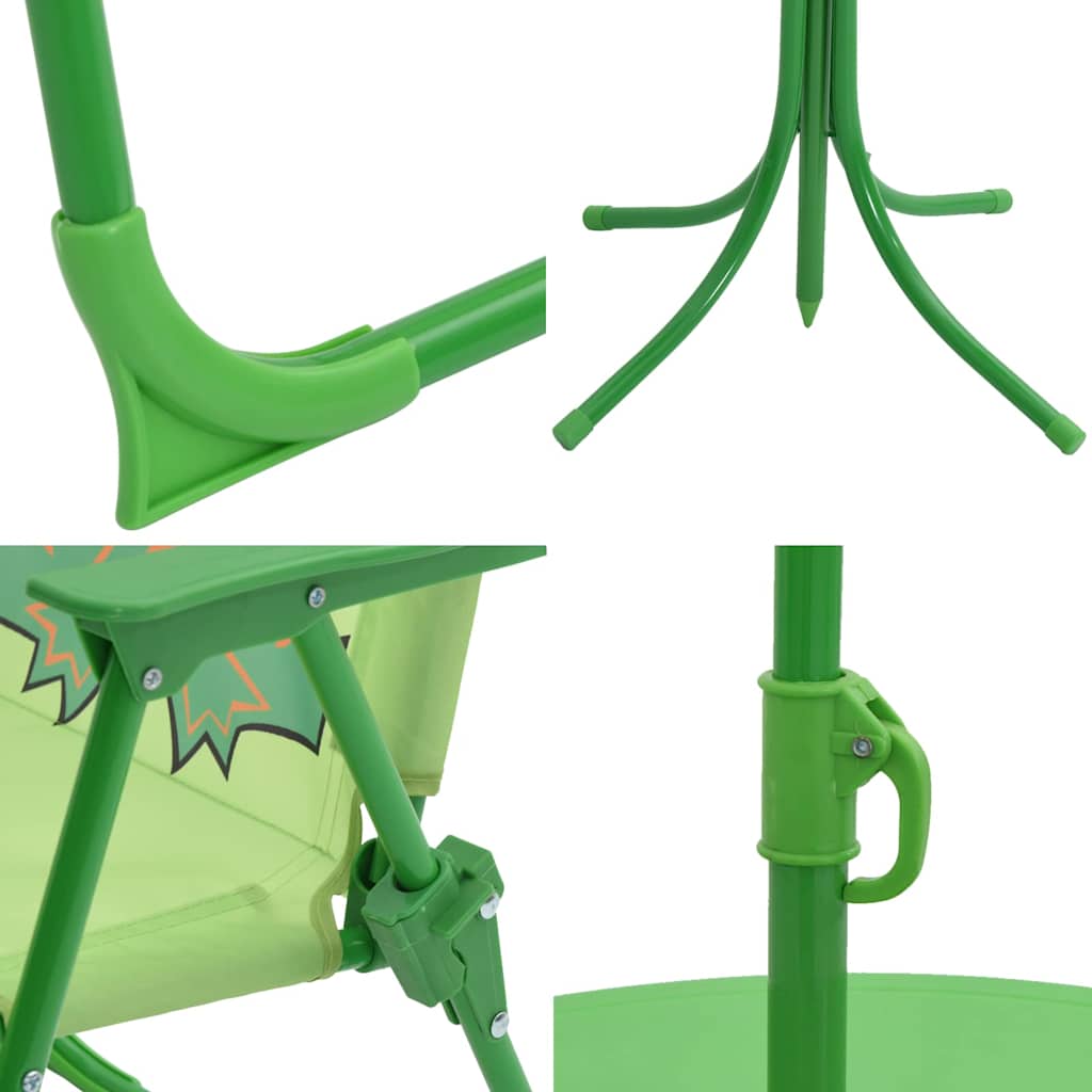 3 Piece Kids'Garden Bistro Set with Parasol Green
