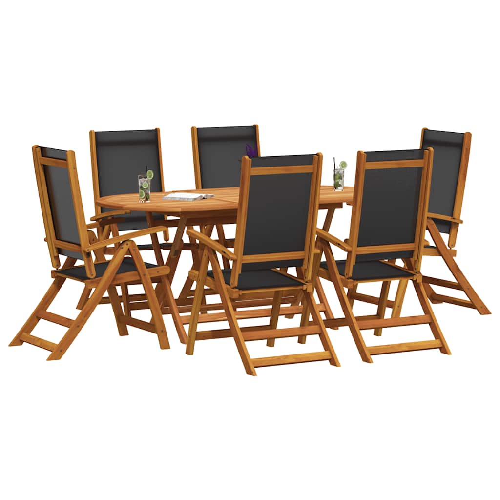 7 Piece Outdoor Dining Set Solid Acacia Wood