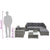 6 Piece Garden Lounge Set with Cushions Poly Rattan Grey